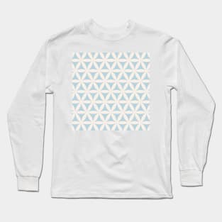 Flower of Life, Sacred Geometry / Ivory and Baby Blue Shades Long Sleeve T-Shirt